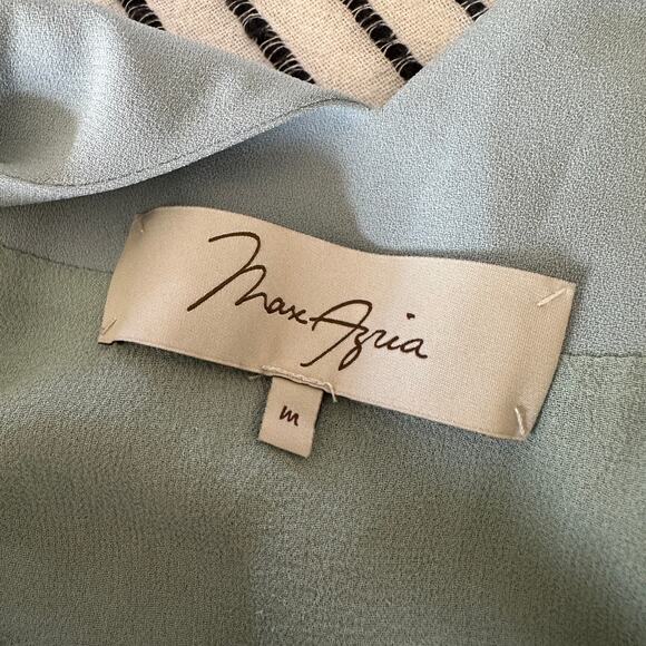 MAX AZRIA | Light Green Draped Cocktail Dress - Open Back Grecian| Size M - Picture 5 of 5